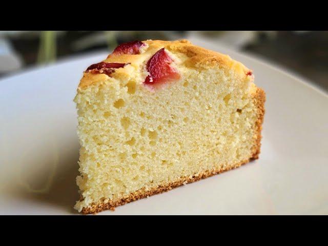 Easy Fluffy and Soft Less than in 5 Minutes Plum Cake