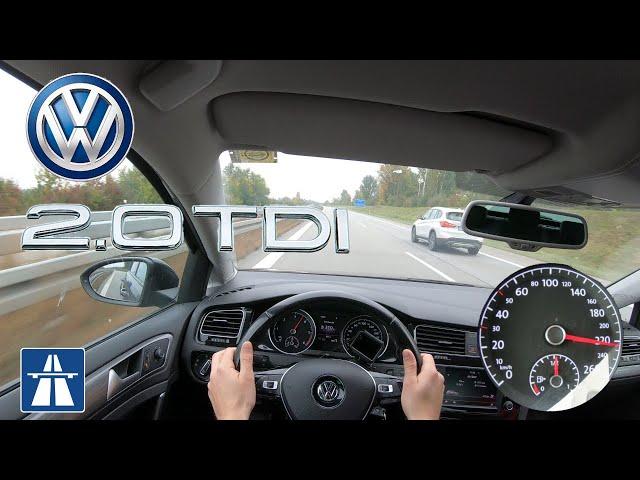 VW GOLF 7 2.0 TDI 150HP TOP SPEED ON GERMAN AUTOBAHN NO LIMIT