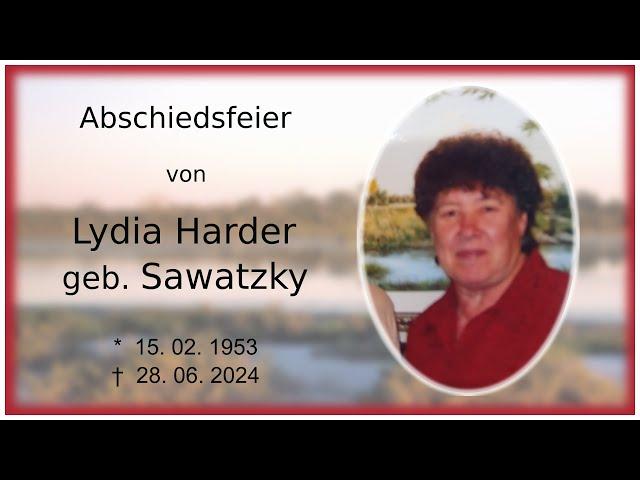 Abschiedsfeier von Lydia Harder geb Sawatzky