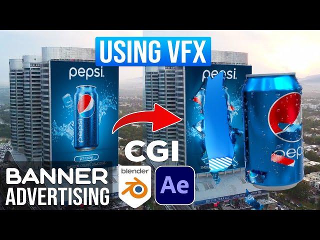 How To Create Banner Tearing CGI Ads Using VFX in Blender | Blender VFX Tutorial