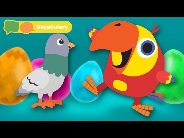 Learn First Words w Larry The Bird - Animal Sounds | Toddler Learning Video Words | First University