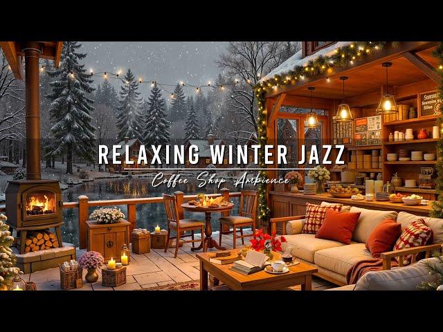 Jazz Relaxing Music for Studying  Cozy Winter Coffee Shop Ambience & Smooth Jazz Instrumental Music