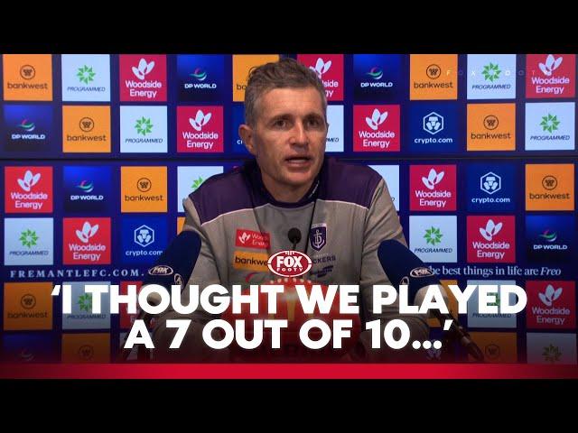 Longmuir unpleased following 'frustrating' win over Tigers  | Dockers Press Conference | Fox Footy