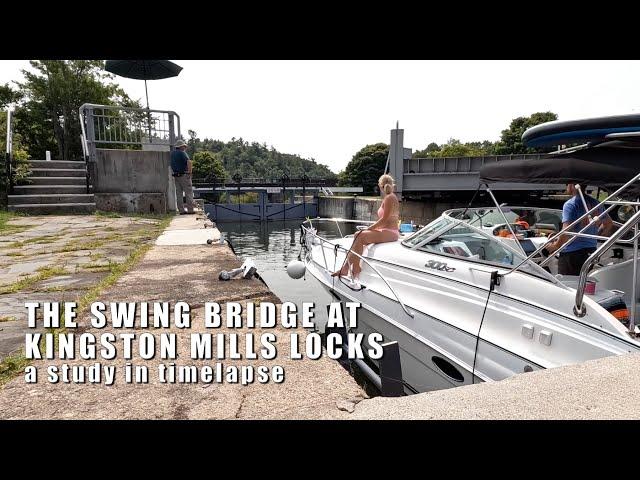 Kingston Mills swing bridge - a study in time lapse   4K