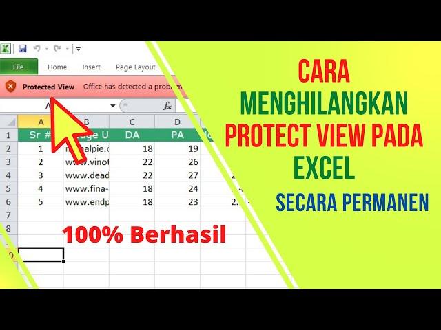 Cara Menghilangkan Protect View Pada Excel  2010/2013/2016/2019/365 Secara Permanen