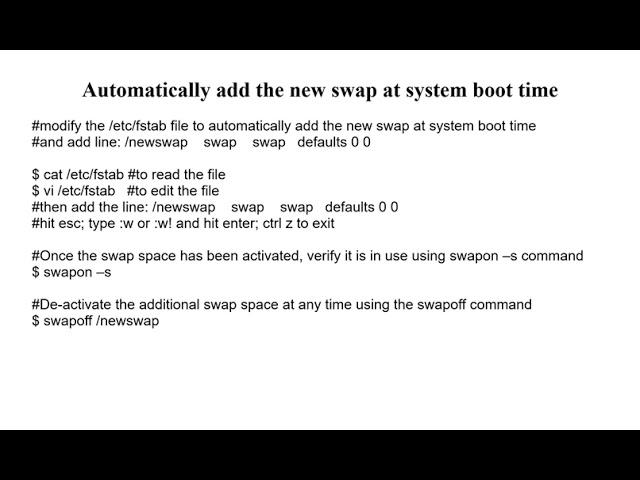 Adding new swap space on Fedora Linux (II): Automatically add the new swap at system boot time