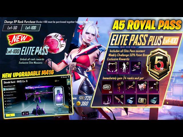  NEW A5 ROYAL PASS IS HERE - UPGRADABLE M416 SKIN, UPGRADABLE EMOTE & FREE ROYAL PASS 1-100 LEAKS