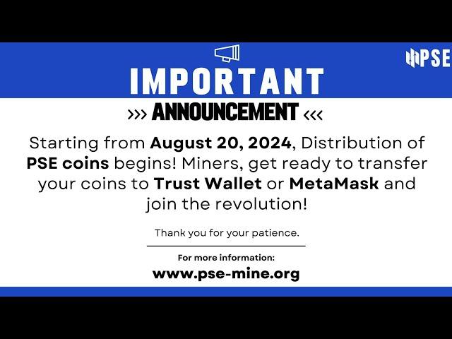 Pse Network: How to withdraw Pse coins || Launch date || When listing Pse coins?