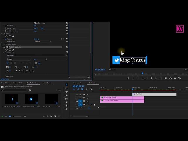 How to create YOUR OWN Social Media Lower Third in Premiere Pro: EASY WAY