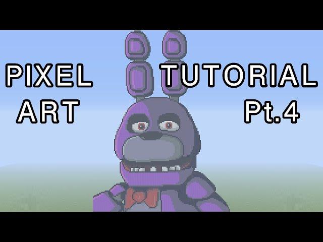 Minecraft Pixel Art Tutorial - Bonnie FNAF Part 4