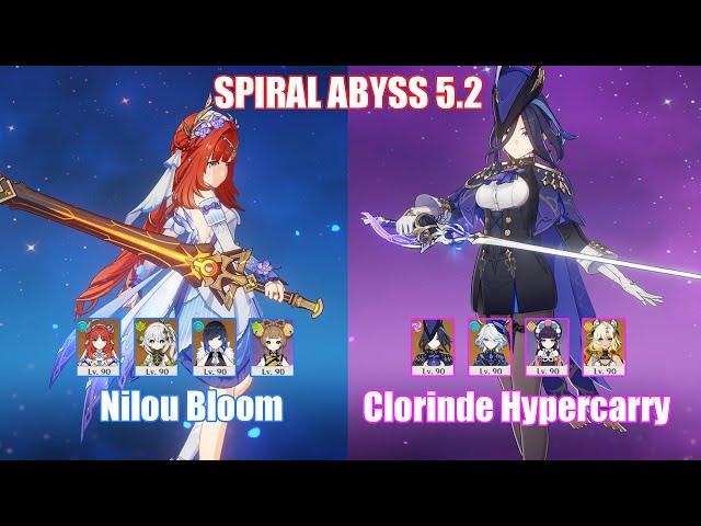 C0 Nilou Bloom & C0 Clorinde Hypercarry | Spiral Abyss 5.2 | Genshin Impact