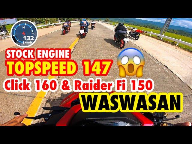 Honda Click 160 | Top Speed 147kph 132gps | Waswasan With Raider Fi