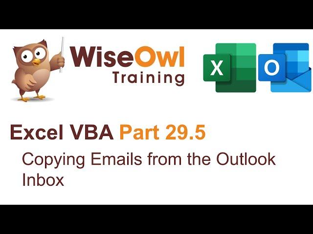 Excel VBA Introduction Part 29.5 - Copying Emails from the Outlook Inbox