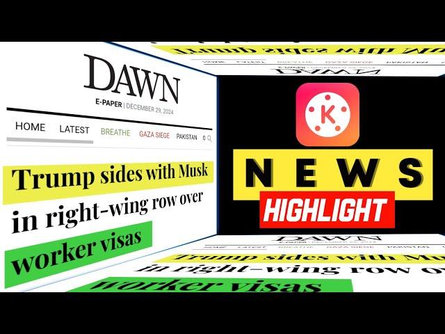 How to highlight news headline in KineMaster || documentary editing in KineMaster.