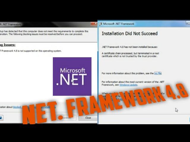 Work 100% | How To Fix Instal "Net Framework 4.8 has not been installed because"