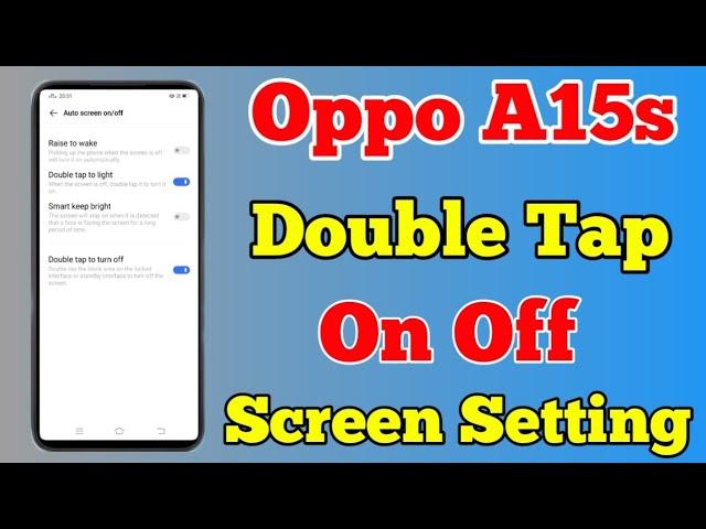 Oppo A15s Double Tap On Off Screen Setting Kaise On Kare || How To Double Tap On Off Screen Light