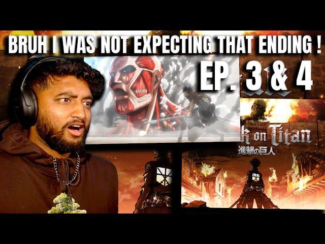 ATTACK ON TITAN REACTION !! | (SEASON 1 EPISODE 3 & 4)