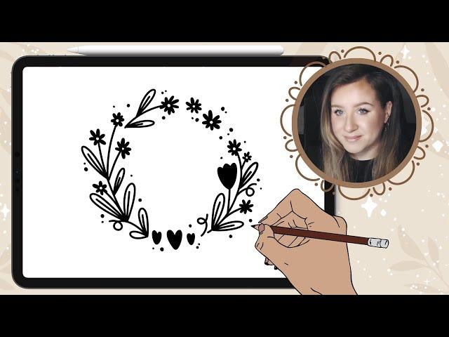 LET´S DRAW  | Wir zeichnen einen Blumenkranz Plotter Freebie für meinen Blog | Ella Mattsson