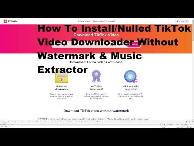 How to install/nulled TikTok Video Downloader Without Watermark & Music Extractor #tiktok