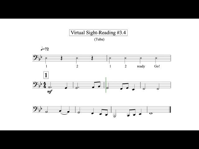 Virtual Sight Reading Level 3.4 (Tuba)