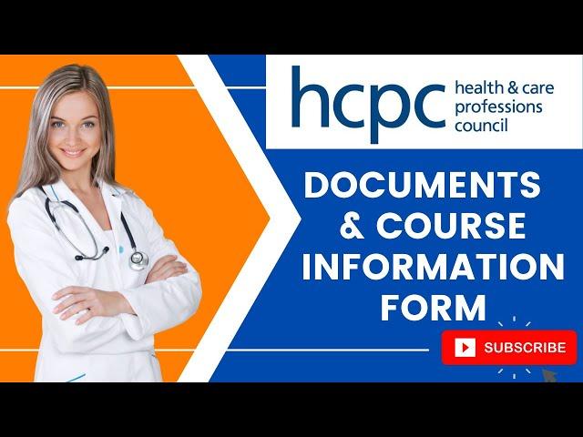 HCPC Course Information Form and Documents | HCPC Registration Process for International Applicants