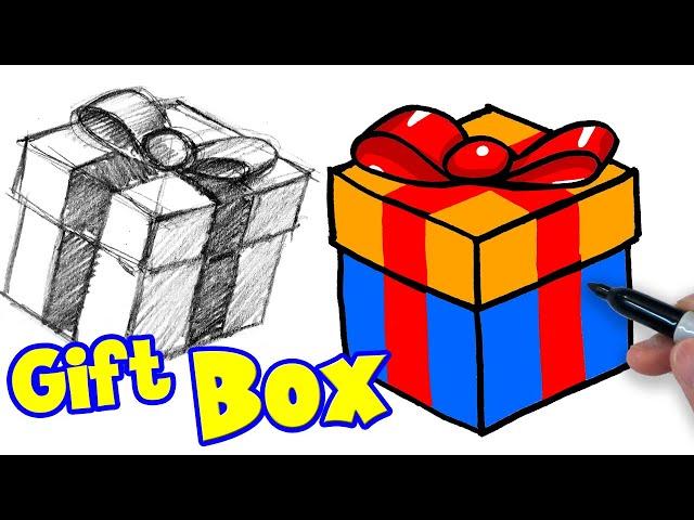 How to Draw a Gift Box in 3D