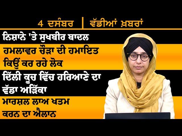 ਪੰਜਾਬੀ ਖਬਰਾਂ । Punjabi News 04 Dec 2024 । Punjabi | PRIME TIME With Harsharan Kaur । THE KHALAS TV