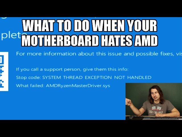 How To Fix The SYSTEM THREAD EXCEPTION AMDRyzenMasterDriver.sys Blue Screen After Switching To Intel