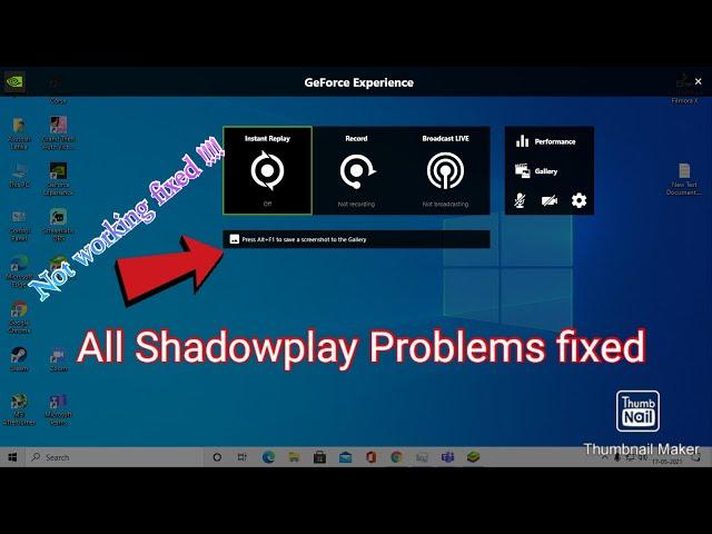 Shadowplay Errors Fixed !!! Watch Now..How to fix shadowplay not opening on pressing left Alt+Z,etc.