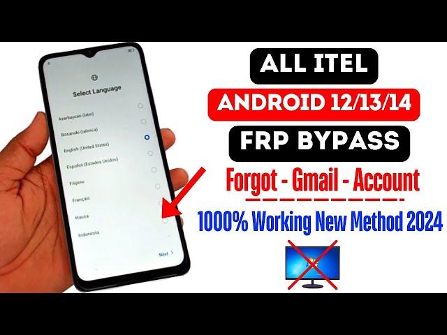 All Itel Android 12/13/14 FRP Bypass Without PC 2024 | All Itel Google Account Bypass | Frp Unlock