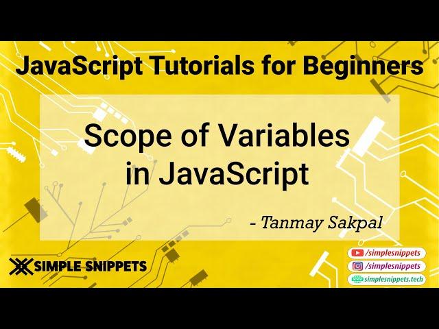 16 - Scope of a Variable in JavaScript | JavaScript tutorials for Beginners