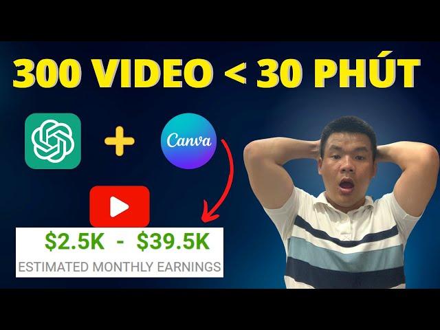 Cách tôi tạo 300 video ngắn trên YouTube chỉ trong 30 PHÚT kiếm 40000$/tháng - Kiếm tiền Online 2023