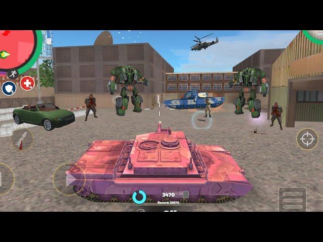 Rope Hero: Vice Town (Pink Tank Fight Army Base) Superhero Drive Pink Tank - Android Gameplay HD