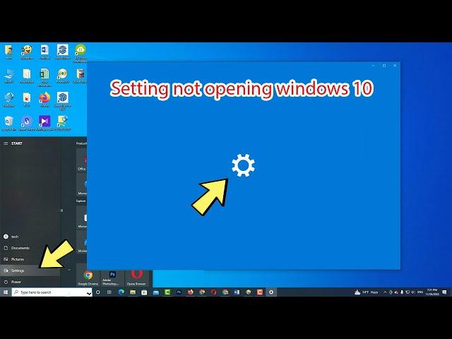 Fix settings not opening in windows 10