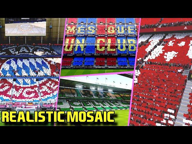  PES 2021 | ALL Realistic Mosaic at the Stadiums Camp Nou, Old Trafford, Emirates | Fujimarupes