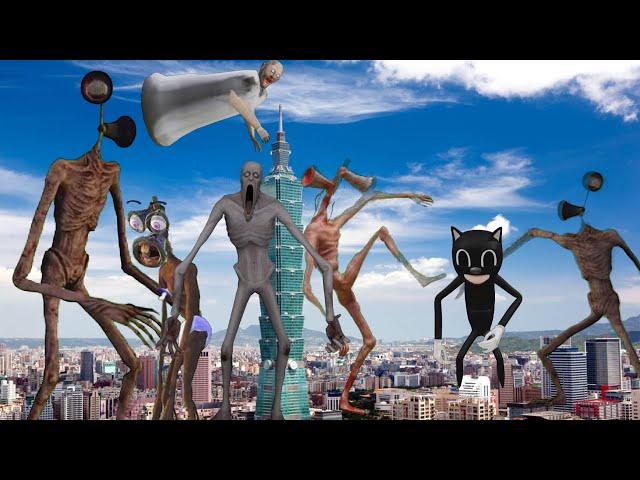 Siren Head vs Cartoon Cat  & Huggy Wuggy & SCP 096 & Granny in real Life | Siren Head Movie