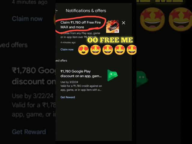 Google play discount coupon || 1780 ka redeem code in free fire max || how to use 2024 live #shorts