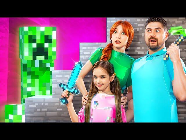 I Got Adopted by a MINECRAFT Family?! Living in a Blocky World ️ Awesome Parenting Hacks