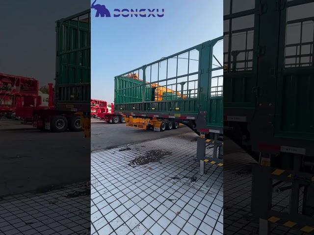 China Dong Xu 3 Axle Fence Cargo & Animal & Livestock & Vegetable Semi Trailer for Sale#semitrailer