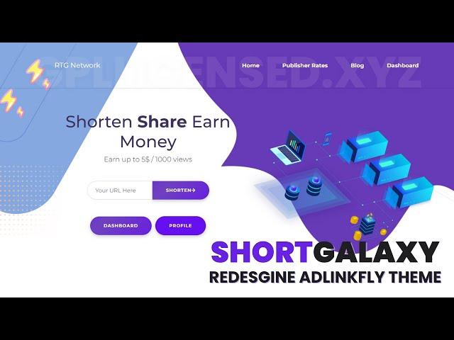 Short Galaxy Custom Adlinkfly Theme For All Version Free Download