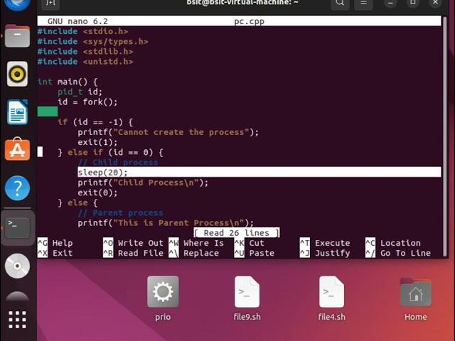 Sleep command during process creation | Task 3 | Manual 9 | Ubuntu/Linux | CC-311