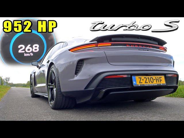 2024 PORSCHE TAYCAN TURBO S 952HP | 0-260 ACCELERATION TOP SPEED & POV