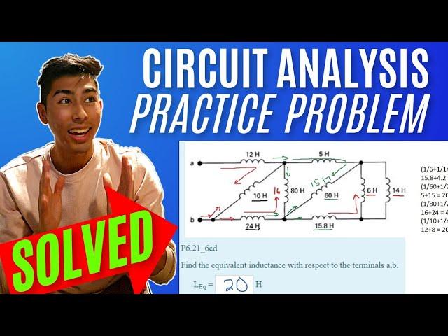 Intro to Circuit Analysis | Ch.6 Inductance and Capacitance | Q7: Find the equivalent inductance ...