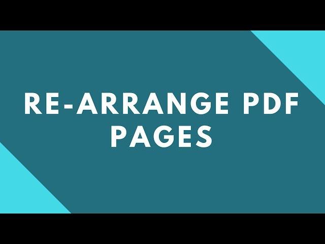 How to arrange pdf pages online ?