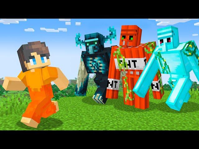 Using MORE GOLEMS MOD in Minecraft (37+ TNT GOLEM, DIAMOND GOLEM, EMERALD GOLEM)