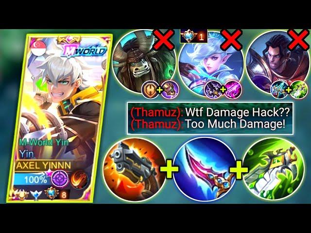 YIN VS TOP GLOBAL THAMUZ IN SIDELANE | YIN BEST BUILD & EMBLEM 2023 | MOBILE LEGENDS