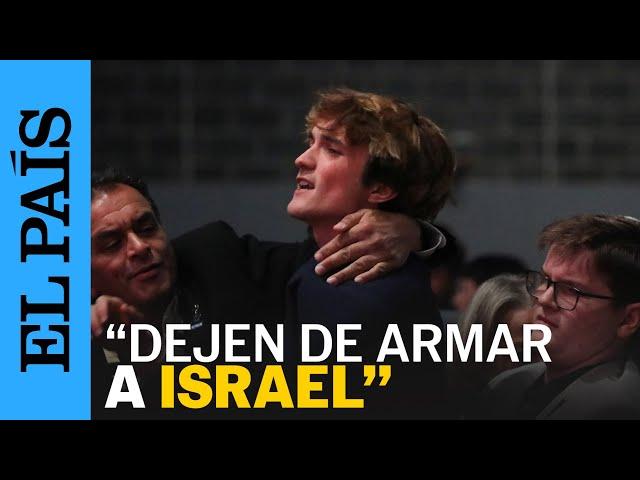 Un manifestante interrumpe a la ministra de Finanzas británica: "Dejen de armar a Israel" | EL PAÍS