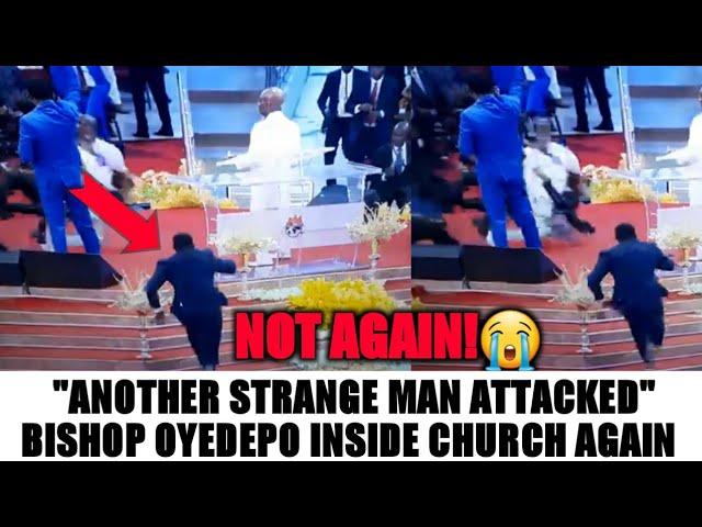 ANOTHER ATTACK BISHOP DAVID OYEDEPO ATTA.CKED ON PODIUM AGAIN BY STRANGE MAN - BISHOP OYEDEPO