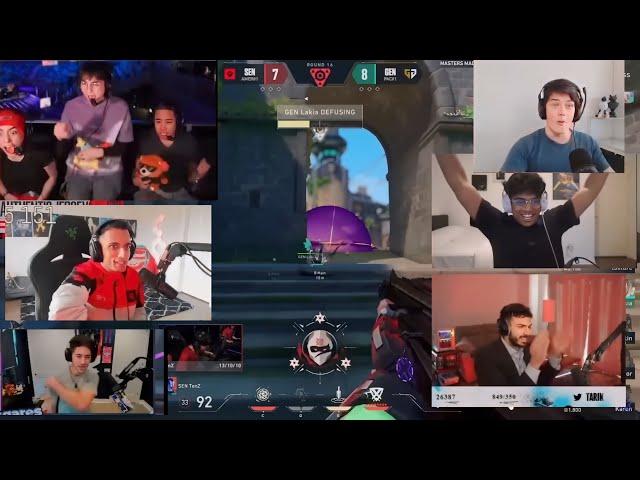 ALL VALORANT STREAMERS React To Tenz Insane Clutch in VCT MASTERS MADRID