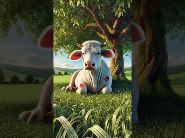 Beautiful story of a cow and four monkeys #animals​ #ai​ #viral​ #shorts​ #trending​ #youtubeshorts